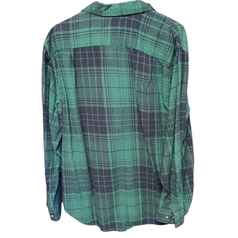 Blue Mountains Flannel Shirt Adult Large Green Plaid Long Sleeve Outdoor Cotton - Picture 2 of 4